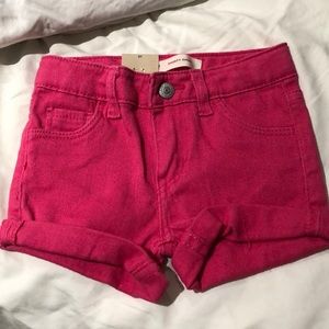 Levi’s 3t hot pink shorty short heart pockets NWT